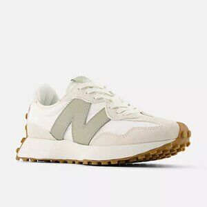 New Balance Women's 327 Sneakers Color Linen with Sea Salt and Olivine